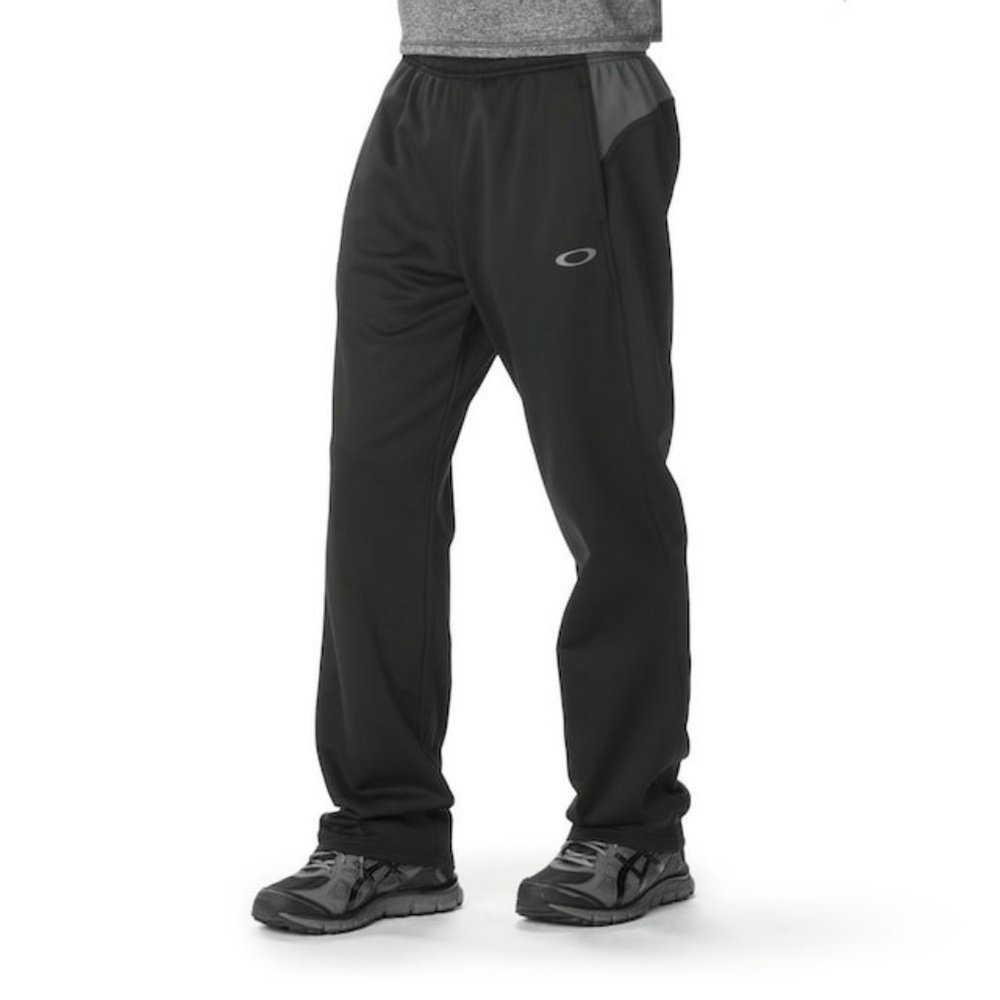 Oakley Mens Black Sweatpants Large Gray Movement Fleece Training Drawstring